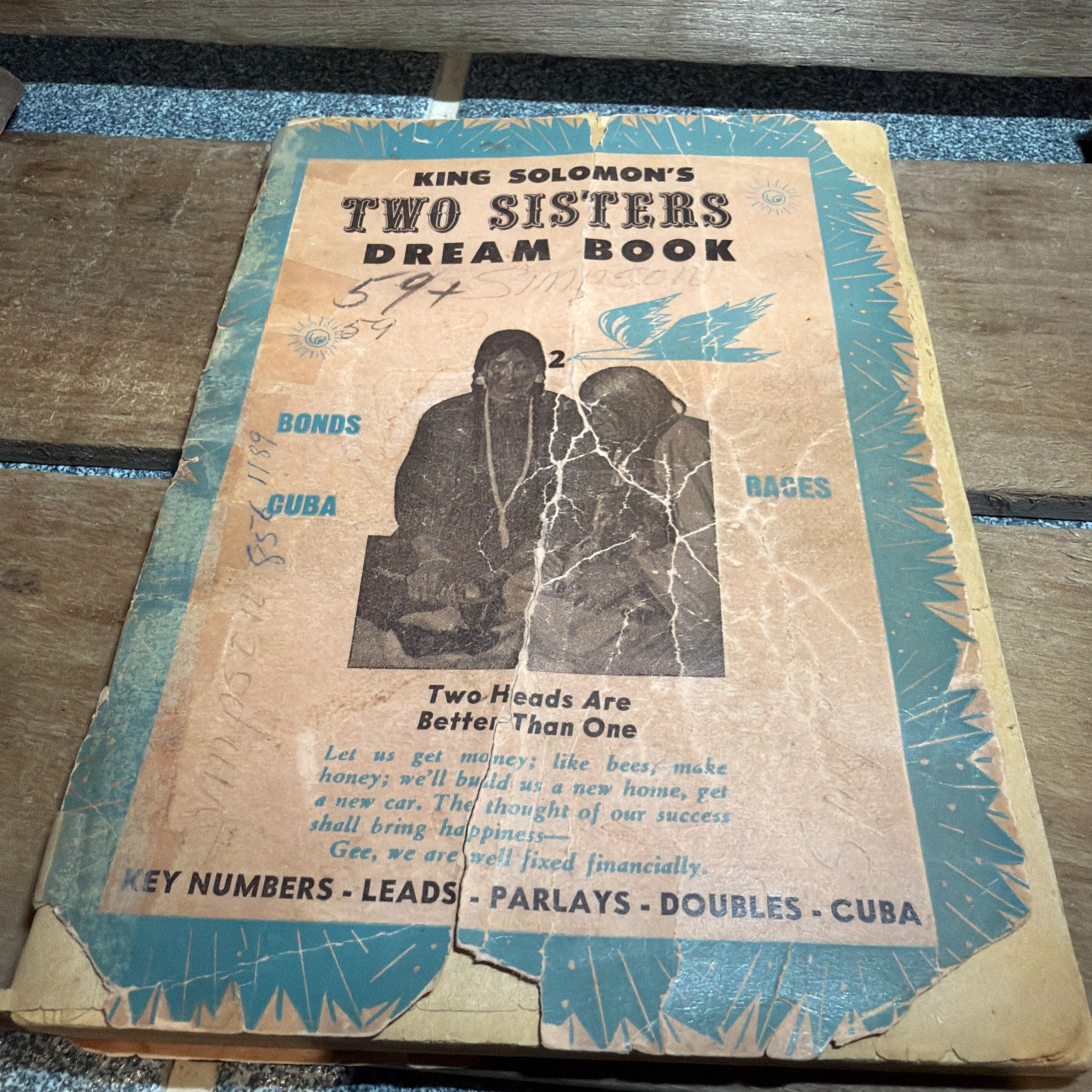 Vintage King Solomon’s Two Sisters Dream Book - Policy Numbers Game Occult