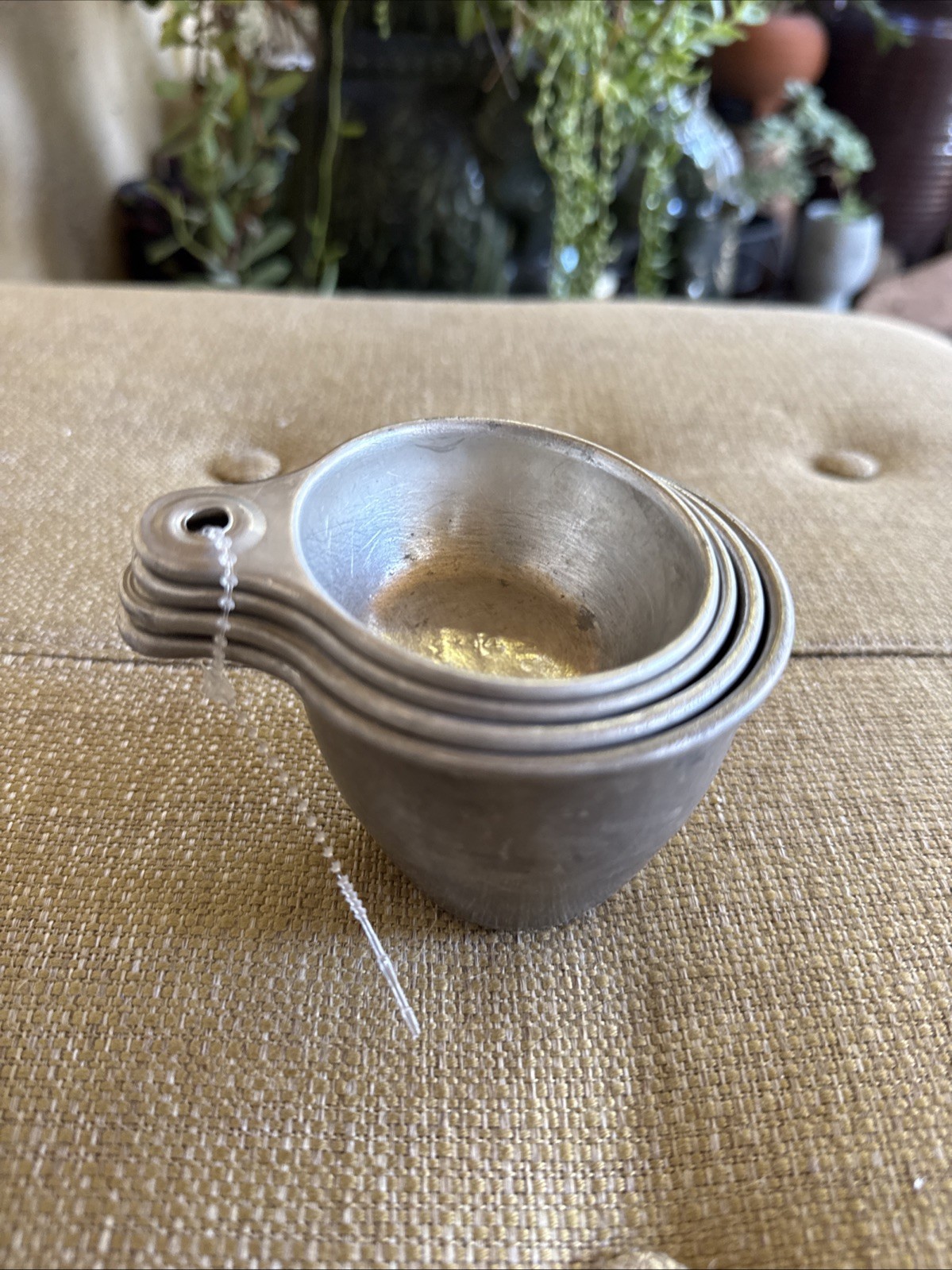 Vintage EKCO Aluminum Measuring Cups Set 4pc Retro Farmhouse Kitchenware Decor 