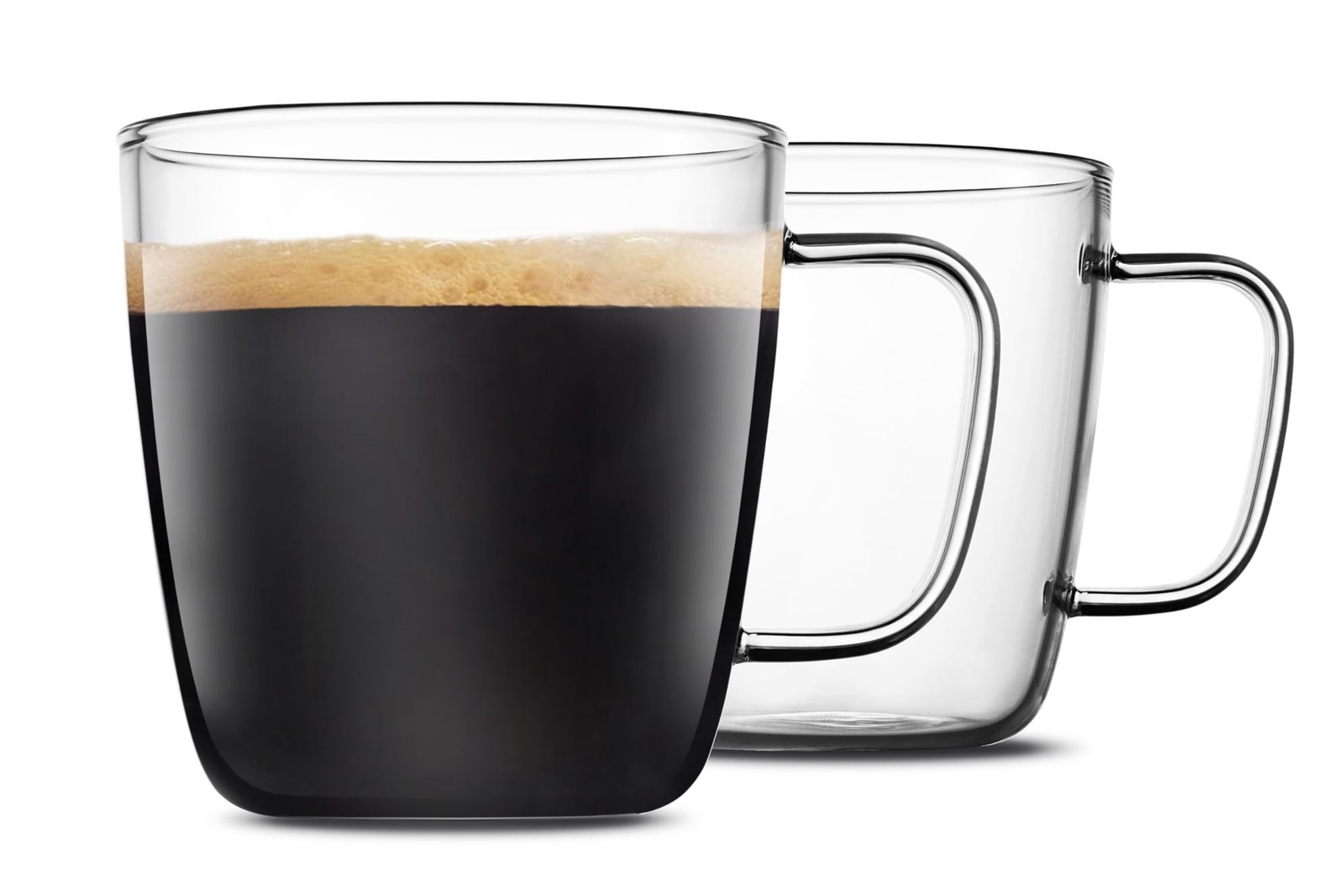 LUXU Premium Large Glass Coffee Mugs(Set of 2)-24 oz,Wide Mouth Hot or Cold B... LUXU Premium Large Glass Coffee Mugs(Set of 2)-24 oz,Wide Mouth Hot or Cold B...