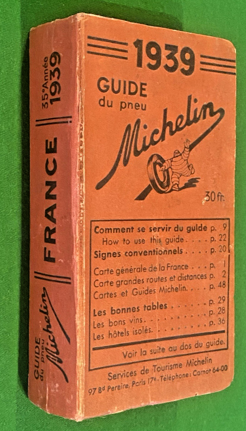 1939 Michelin Red Guide - Very Nice Condition