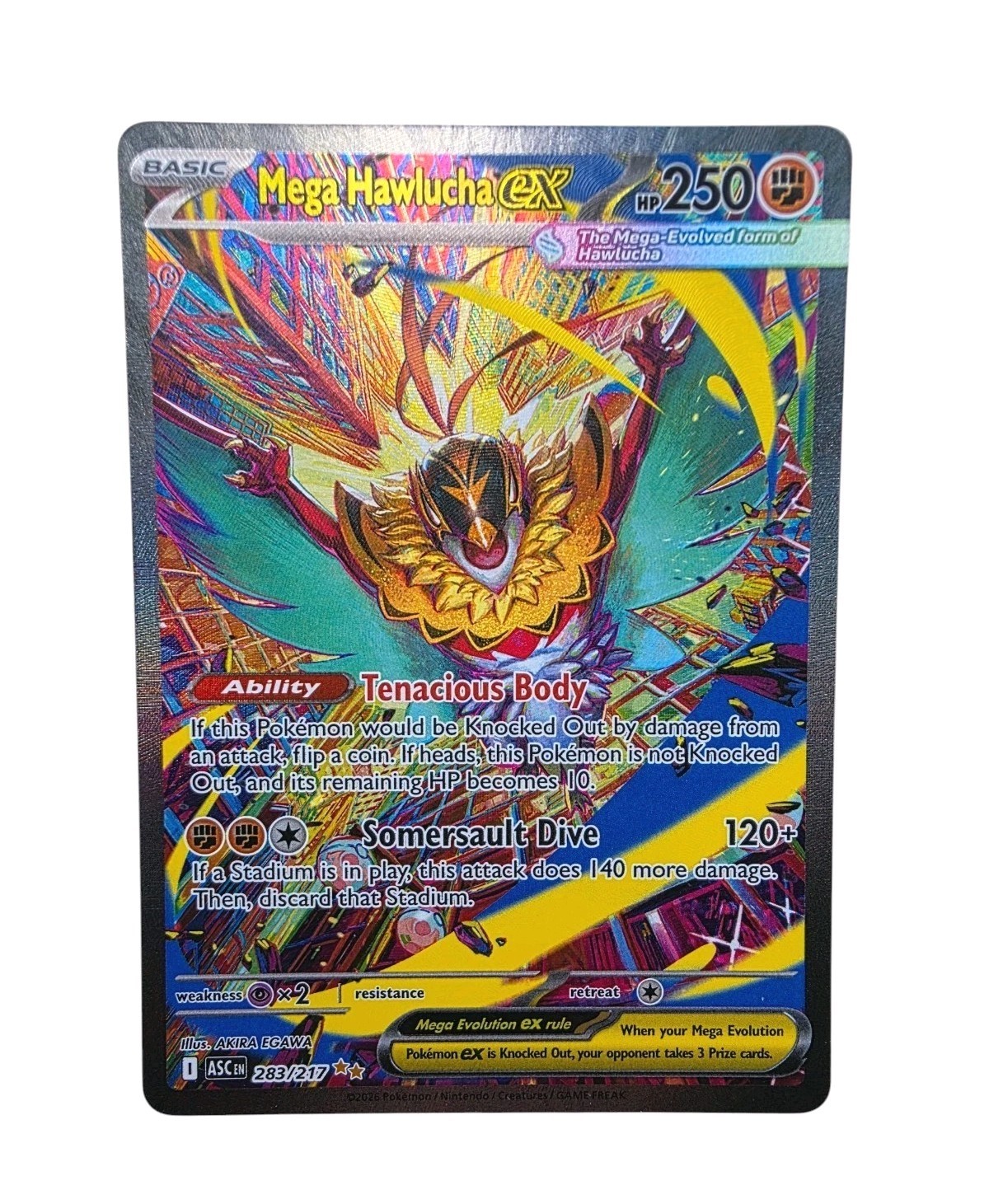 Pokémon TCG Mega Hawlucha EX ascended heroes SIR English Mint Pokémon TCG Mega Hawlucha EX ascended heroes SIR English Mint
