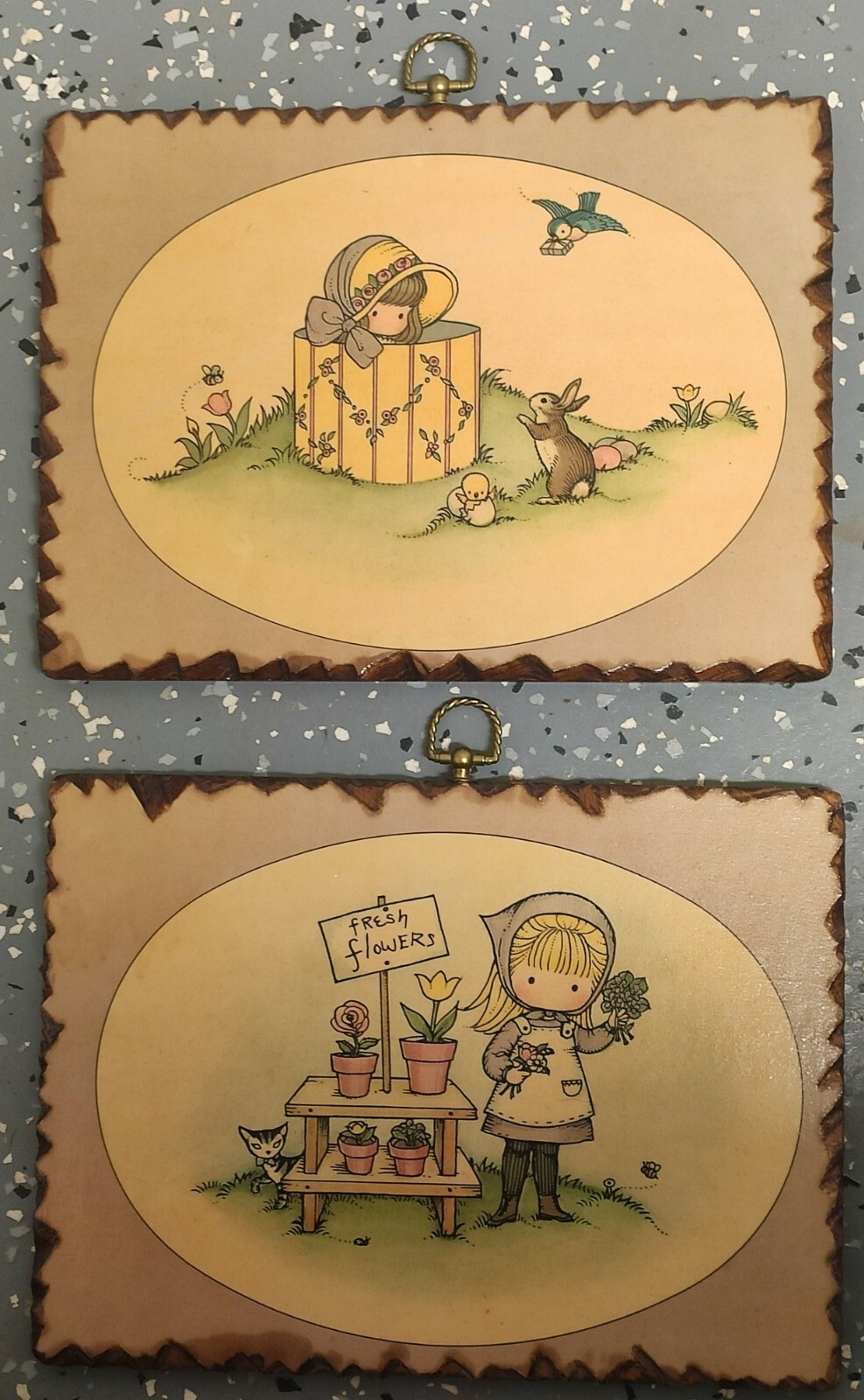 Joan Walsh Aglund Vintage Wooden Art Plaque 12\