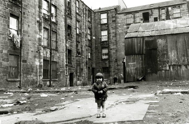 A scene in the Gorbals area of Glasgow Scotland ain 1970s OLD PHOTO