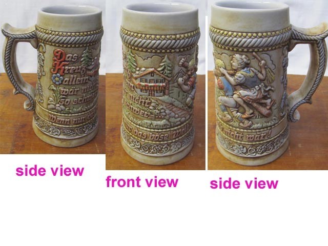 Vintage German Beer Stein Nagging Wife Motto Ceramarte Vintage German Beer Stein Nagging Wife Motto Ceramarte