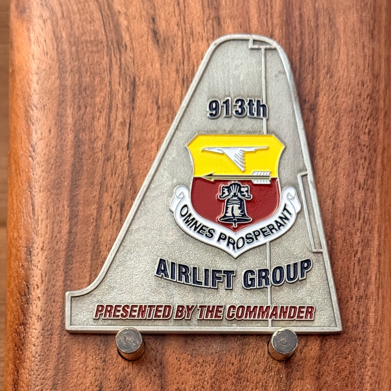 913th Airlift Group Little Rock AFB Tail Shaped Air Force Challenge Coin  1#46