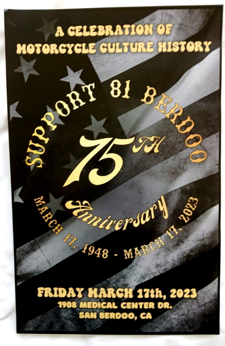81 Hell's Angels Berdoo 75th Anniversary Celebration Poster Rare