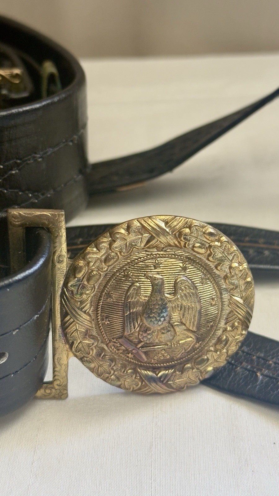 WWII Vintage US Navy Officer Undress Sword Belt Hilborn Hamburger Box Size 38
