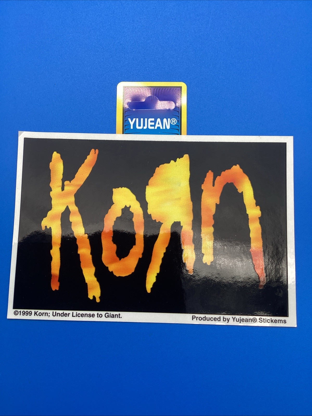 VTG 1999 Korn Sticker Yujean Stickems Deadstock New Giant Merch Nu Metal Band