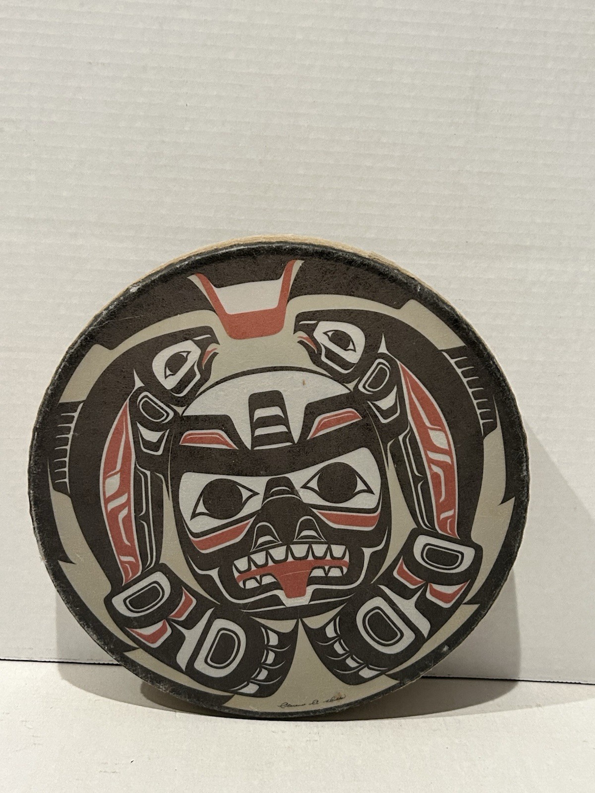 Pacific Northwest Coast Native Clarence A. Wells Haida Hand Drum