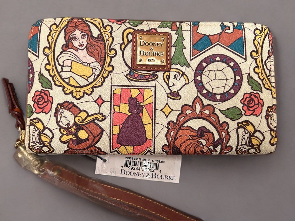 Dooney and Bourke Disney Beauty and The Beast Stained Glass Wristlet Wallet Dooney and Bourke Disney Beauty and The Beast Stained Glass Wristlet Wallet