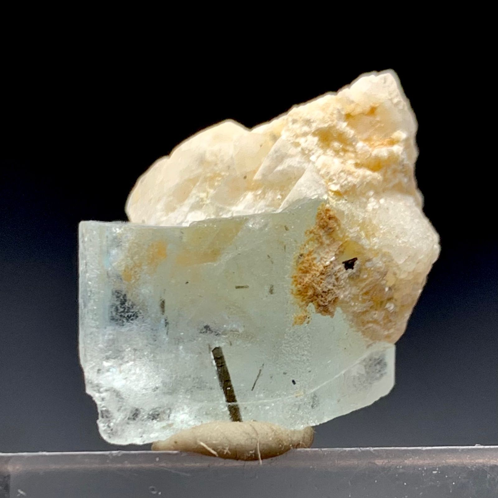 26 CT Terminated Natural Aquamarine Combine with Toumaline Crystal @  Pakistan