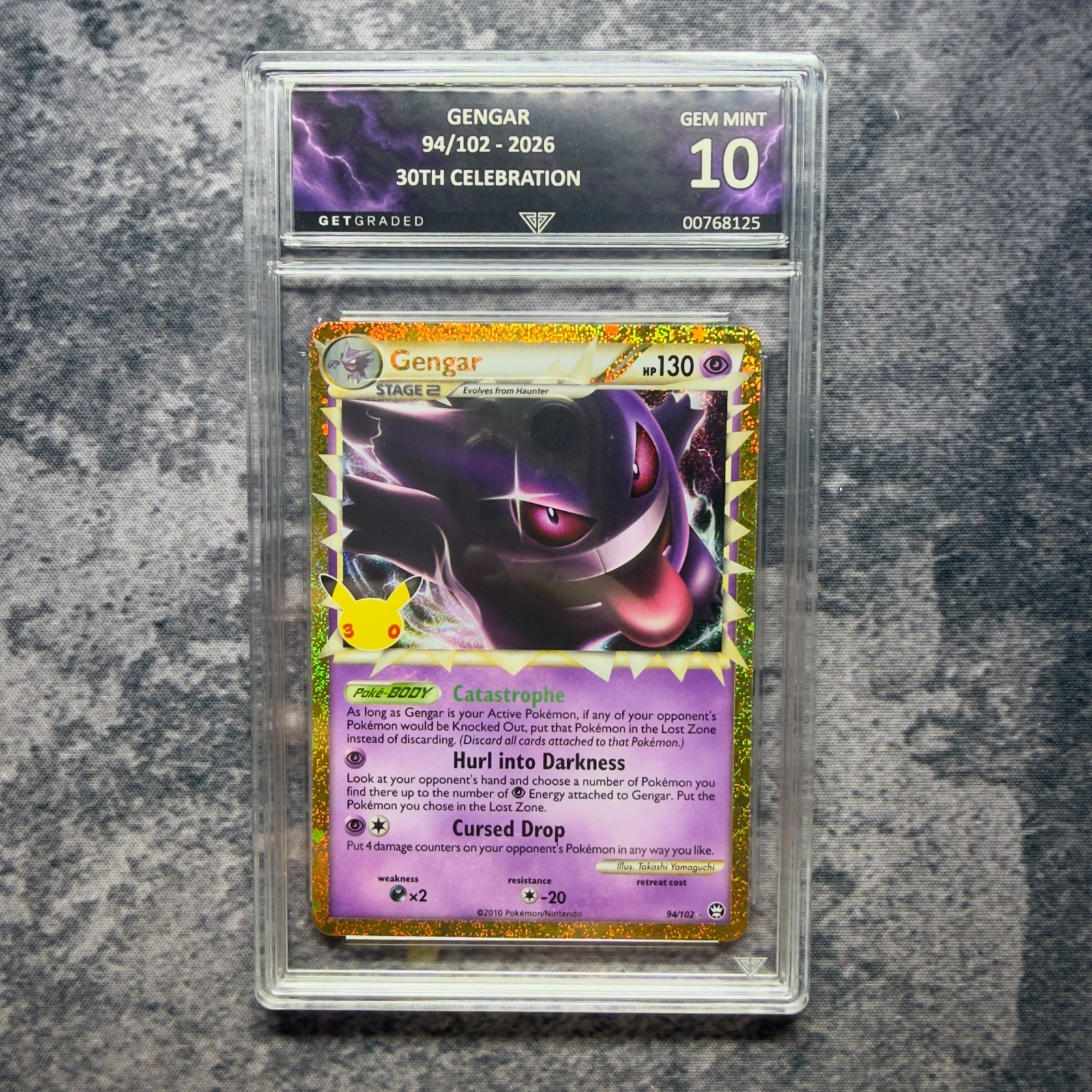 Gengar 94/102 2026 Pokemon 30th Celebration GetGraded 10 Art Label