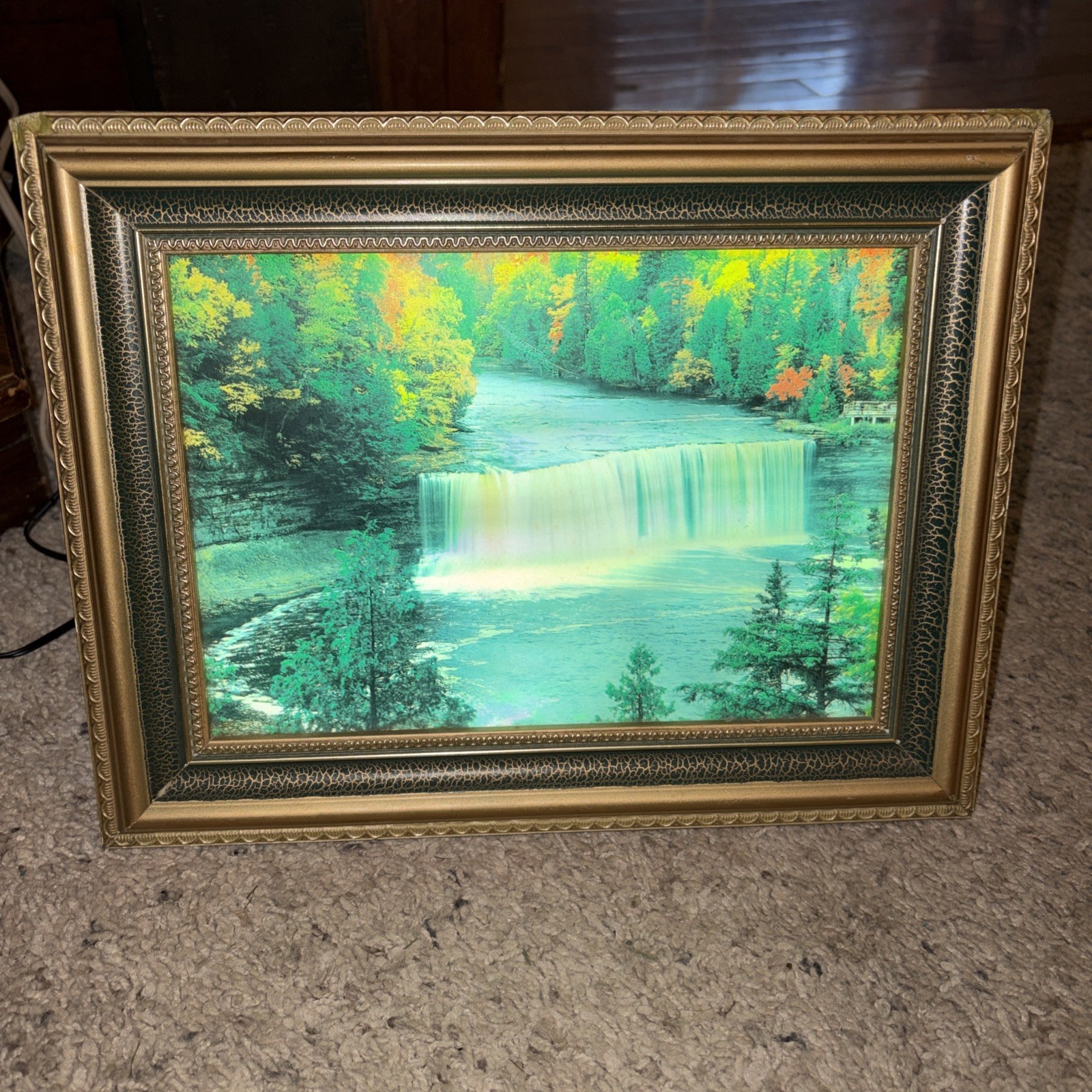 Vintage First Mountain Motion Waterfall Light Picture Sound Framed 12x10 Works Vintage First Mountain Motion Waterfall Light Picture Sound Framed 12x10 Works