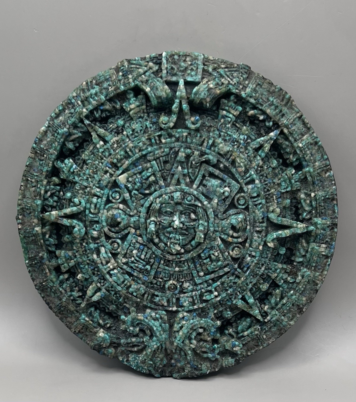 Vintage El Arte Azteca Mayan/Aztec Mexican Resin Wall Plaque Calendar 7