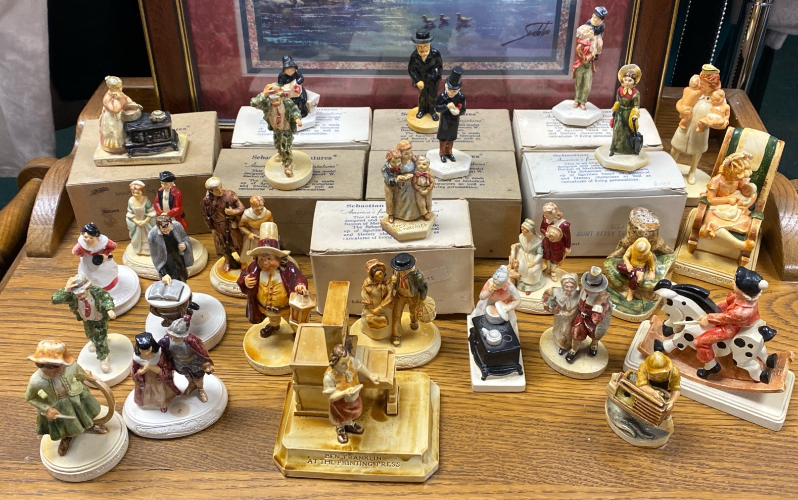 28 Vintage Sebastian Miniatures Figurines 1940s-80s With & W/O Boxes