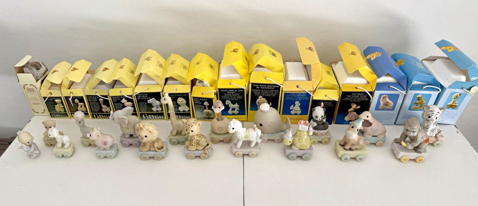 Full Set Precious Moments Birthday Train Figurines Baby to 16 W/t extra (18 pc) Full Set Precious Moments Birthday Train Figurines Baby to 16 W/t extra (18 pc)