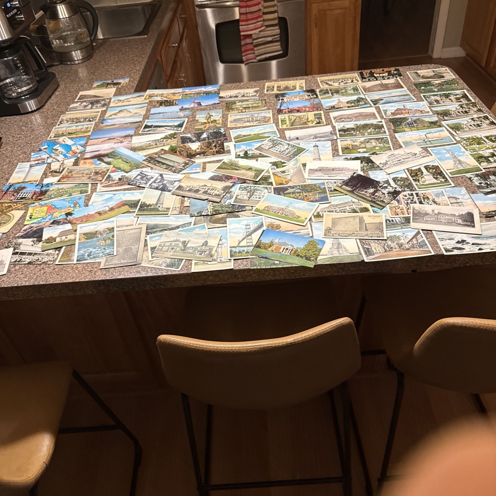 massachusetts postcard lot of 128