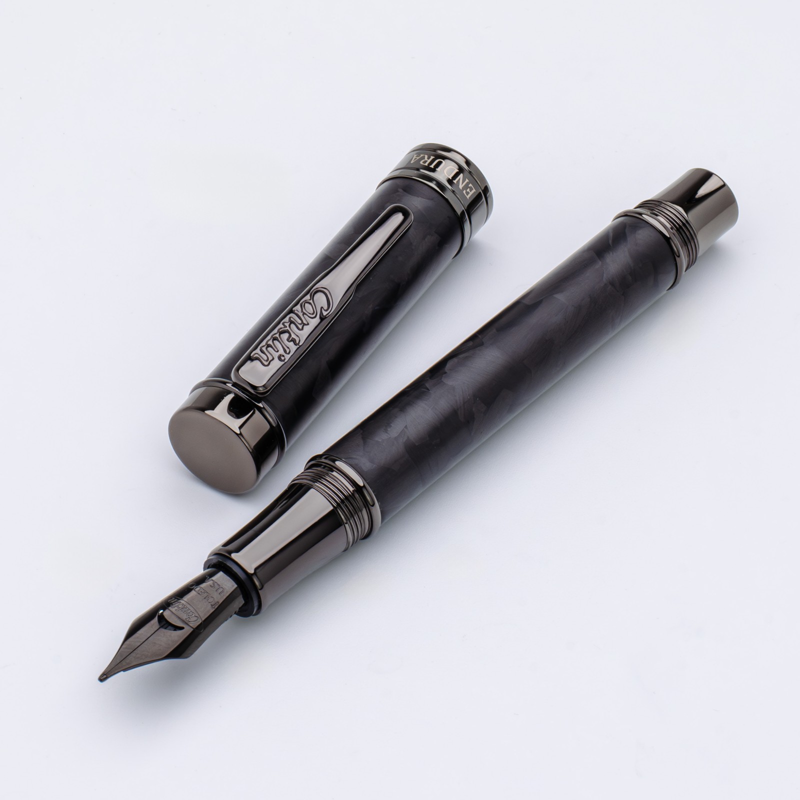 Conklin Endura Fountain Pen in Forged Carbon Fiber with Gunmetal Trim - Medium