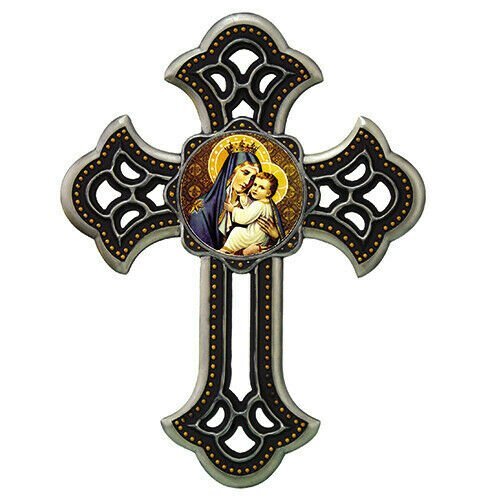 PTC 12.25 Inch Our Lady of Mount Carmel Accented Cross Statue Figurine PTC 12.25 Inch Our Lady of Mount Carmel Accented Cross Statue Figurine