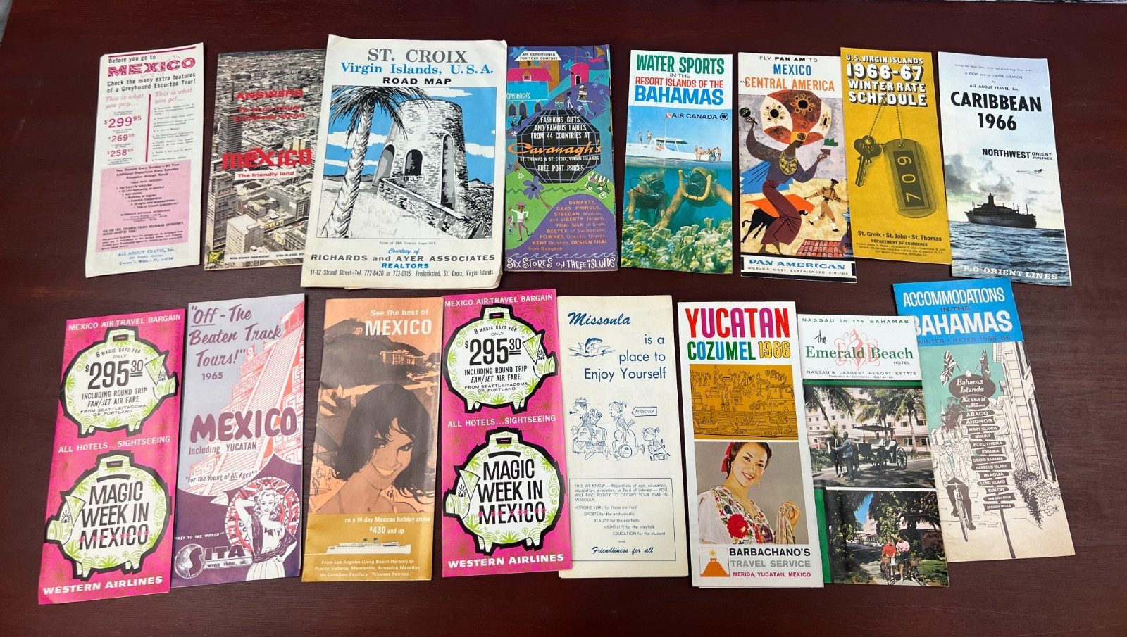 Vintage 1960s Travel Brochures Lot of 16