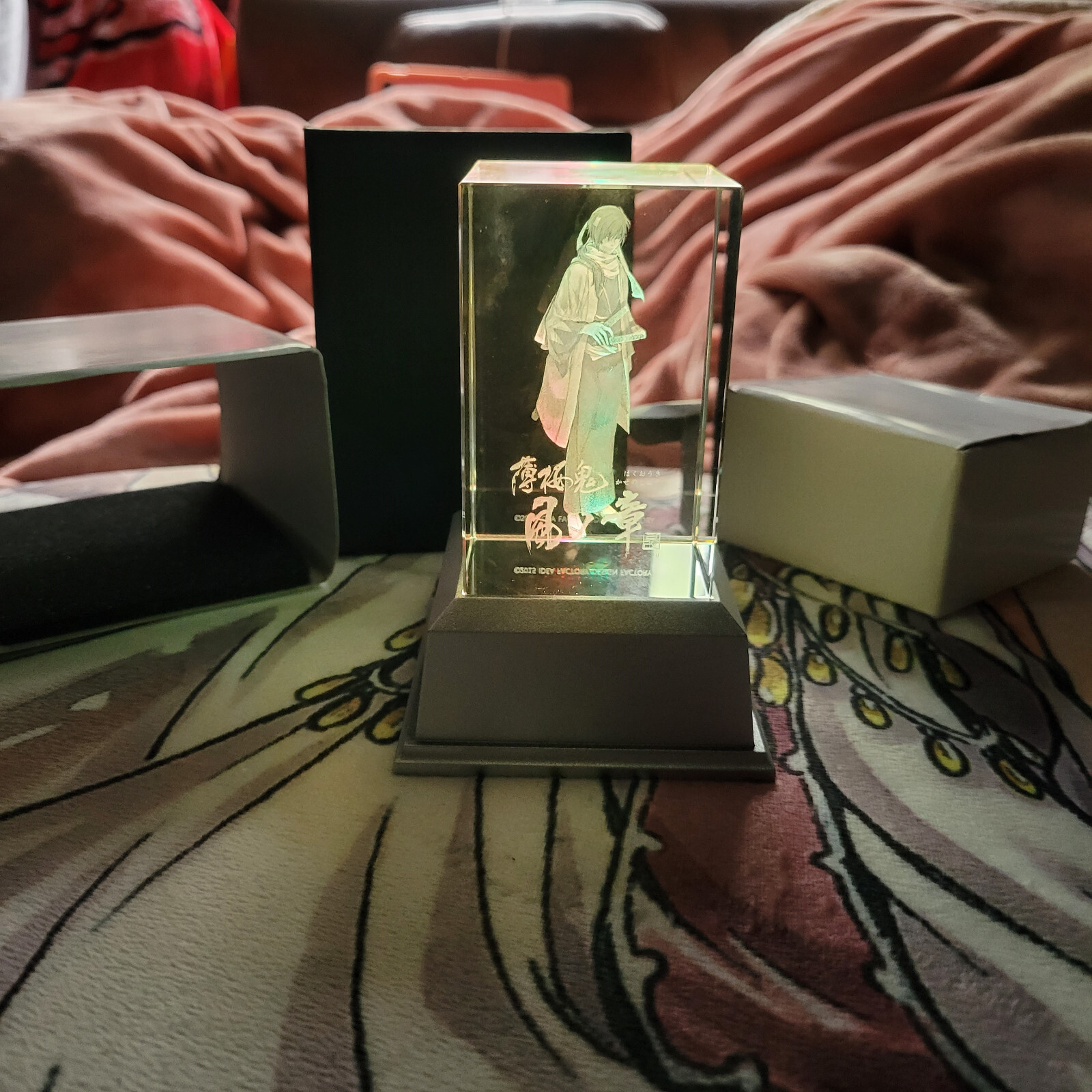 Hakuoki Saito Hajime 3D Crystal LED Light Up Figure Hakuouki Color Change Prism