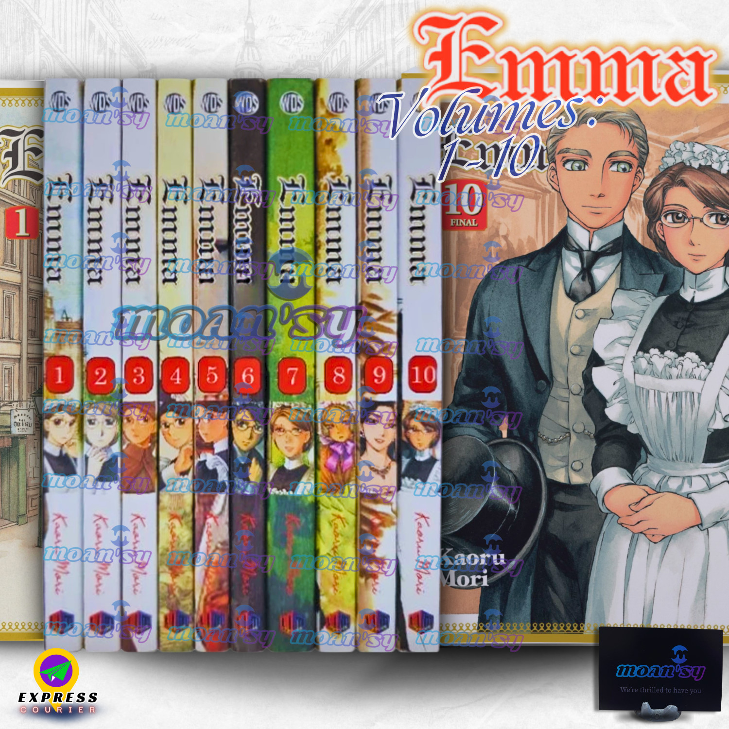Emma Vol 1-10 End Set English Manga Historical Romance Graphic Comic Book Lot