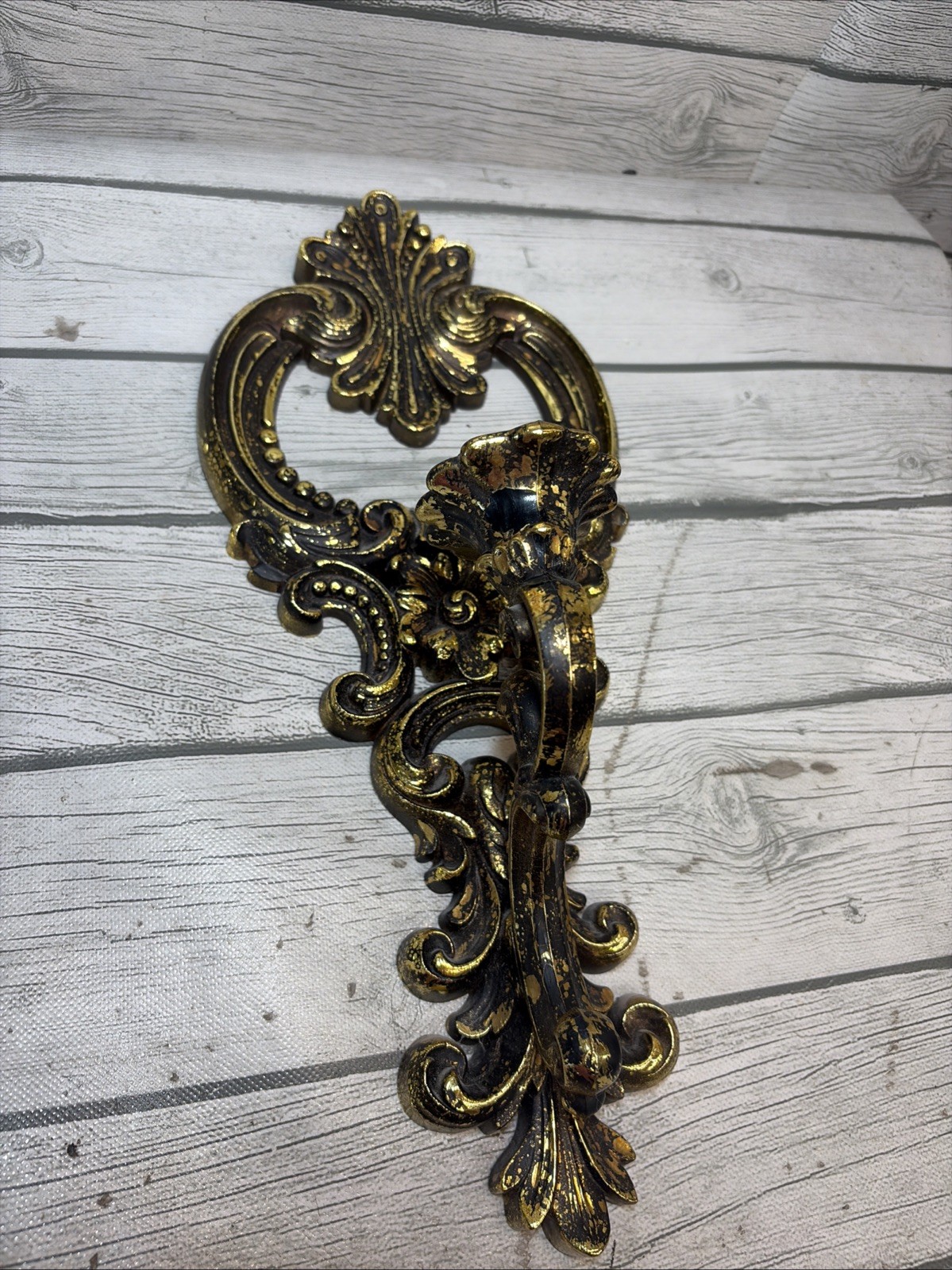 Vtg 1977 Dart Gold Black Gothic Wall Sconce Candle Holder Hollywood Regency Vtg 1977 Dart Gold Black Gothic Wall Sconce Candle Holder Hollywood Regency