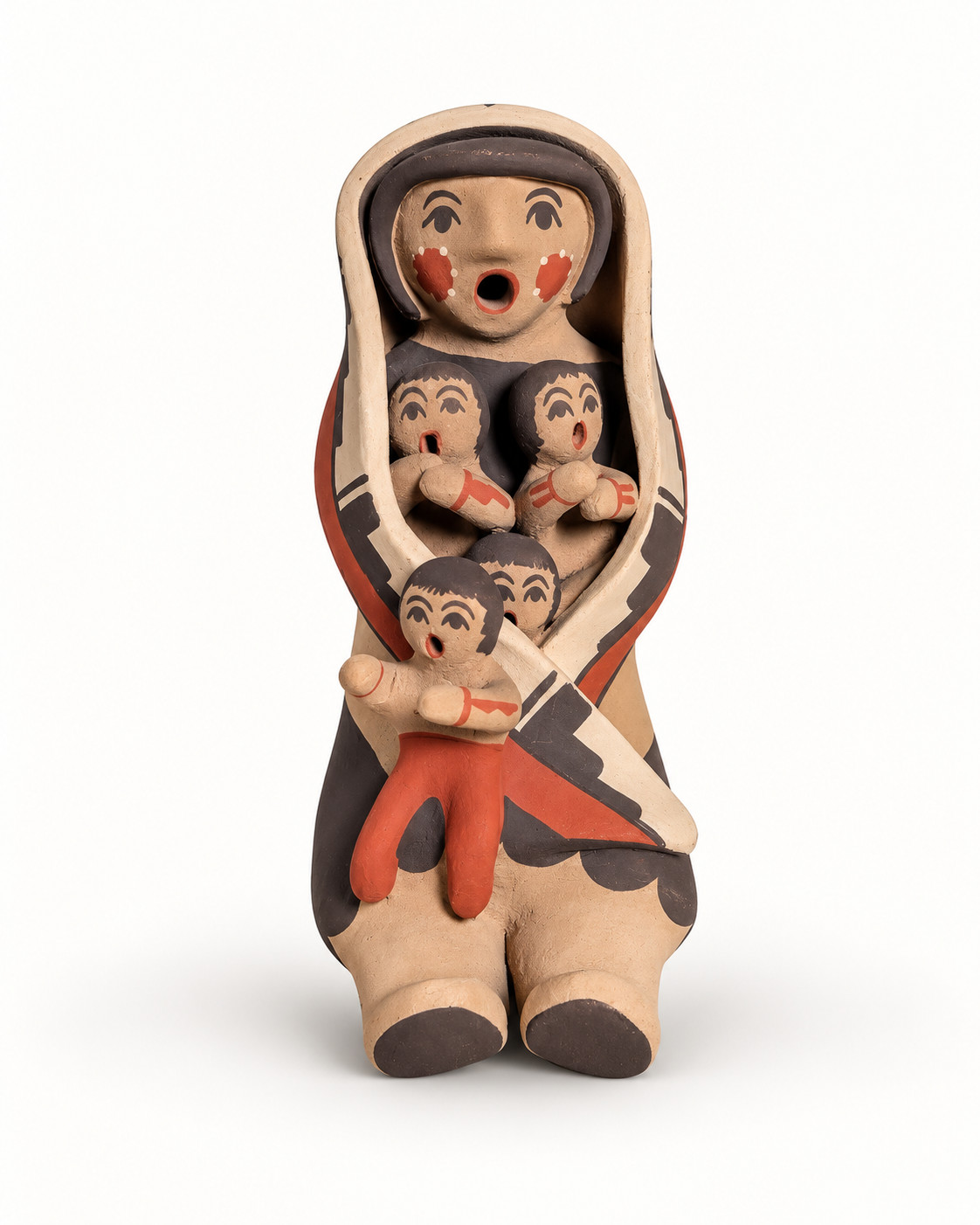 Jemez Pueblo Pottery Storyteller 4 Children Virginia Ponca P. Fragua Signed