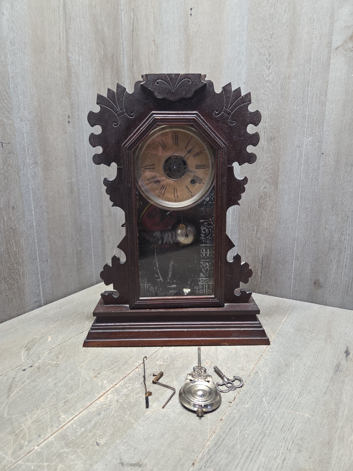 Antique Ansonia Parlor Kitchen Mantle Clock (Needs Work)