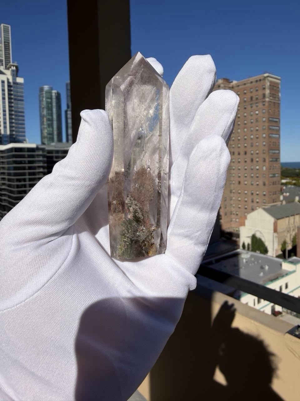 Lodolite Garden Clear Quartz Crystal Point 115g Lodolite Garden Clear Quartz Crystal Point 115g