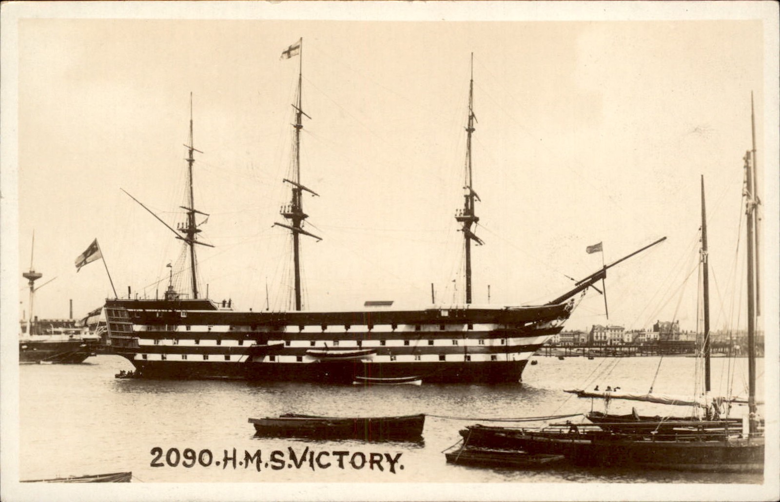 H.M.S. Victory Ships Photo c1900s-10s Real Photo Vintage Postcard