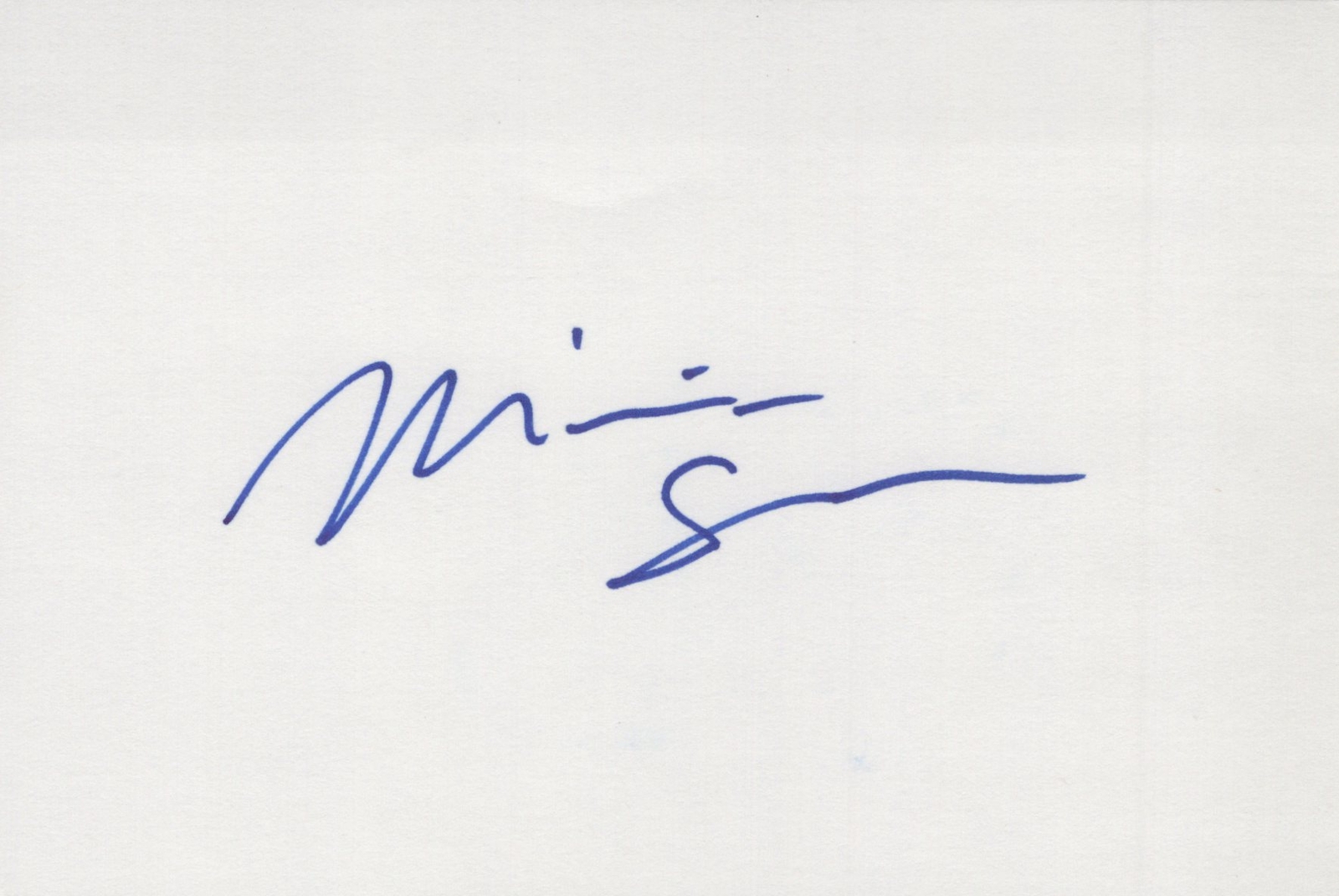 Miriam Shor signed 4x6 index card