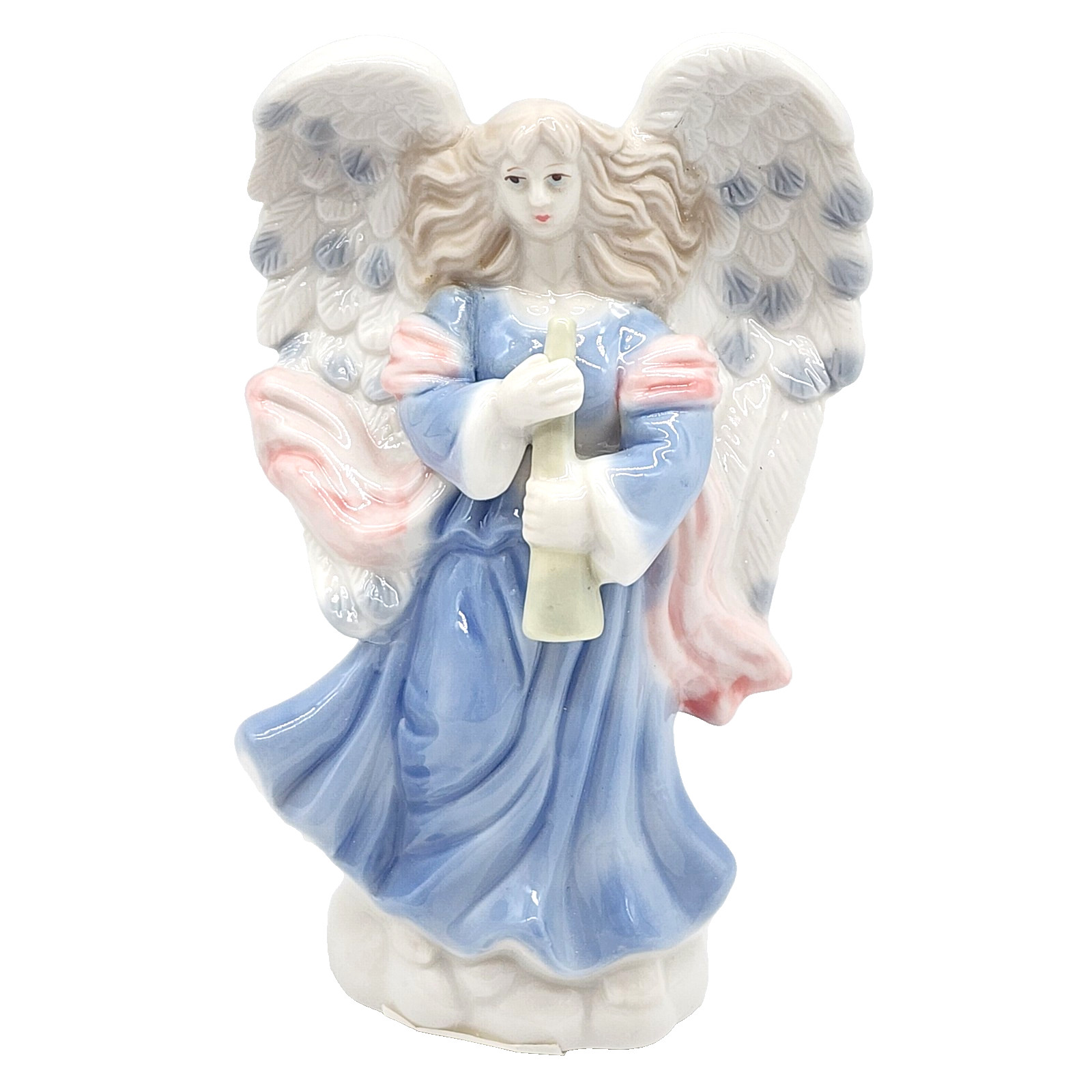 Vintage Porcelain Angel With Trumpet Horn 6.5