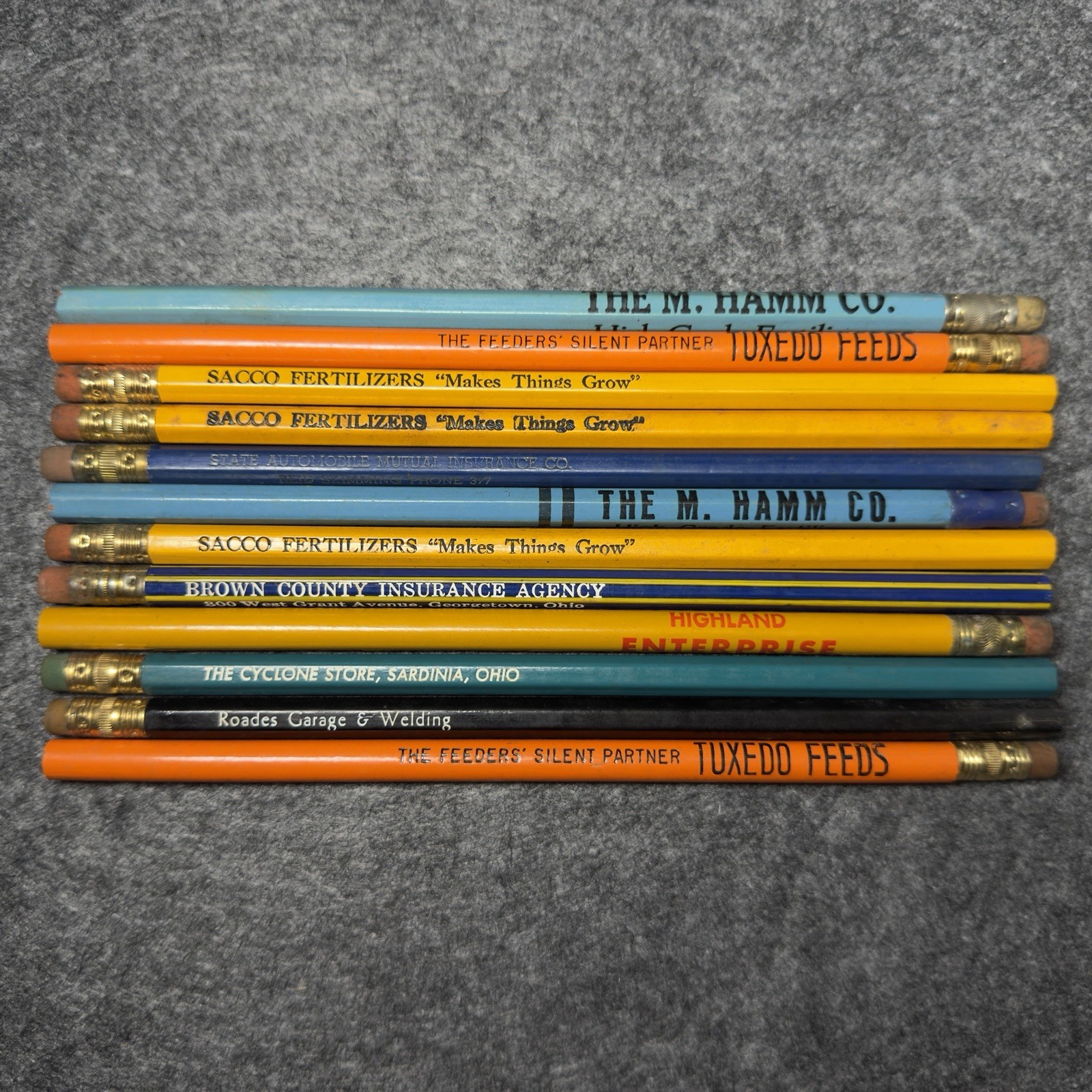 Lot of 12 Vintage Advertising Pencils Mixed Local Businesses Rare Lot of 12 Vintage Advertising Pencils Mixed Local Businesses Rare