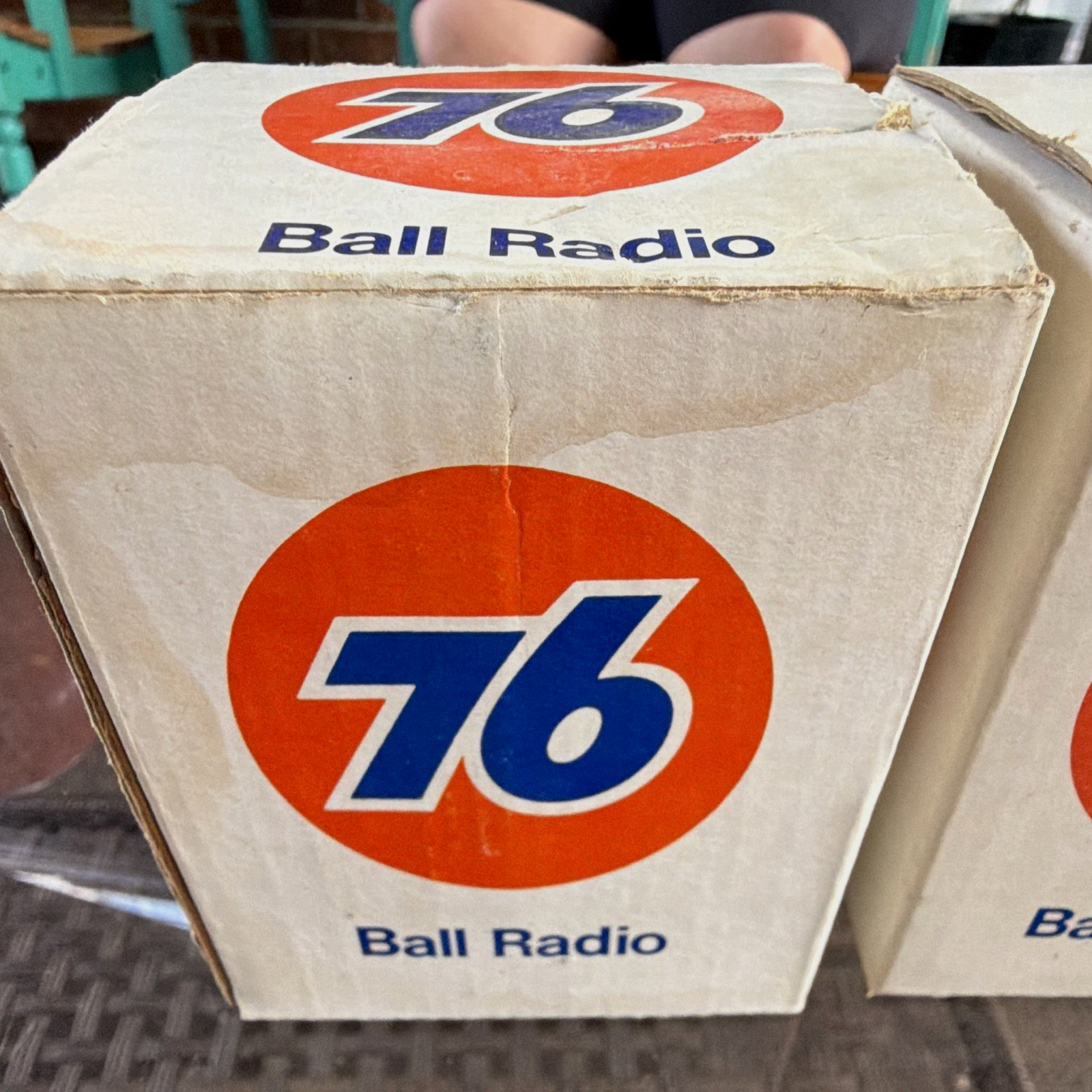 Union 76 Ball Radio 76 Logo Gas & Oil Advertising, Orange Blue White w/ Boxes
