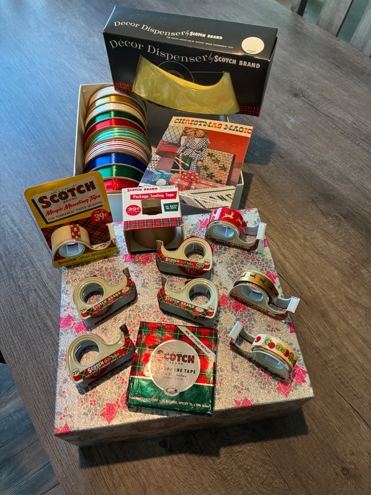 Vintage 3M Christmas Gift Box with 3M metal tape dispensers. Very Rare Vintage 3M Christmas Gift Box with 3M metal tape dispensers. Very Rare