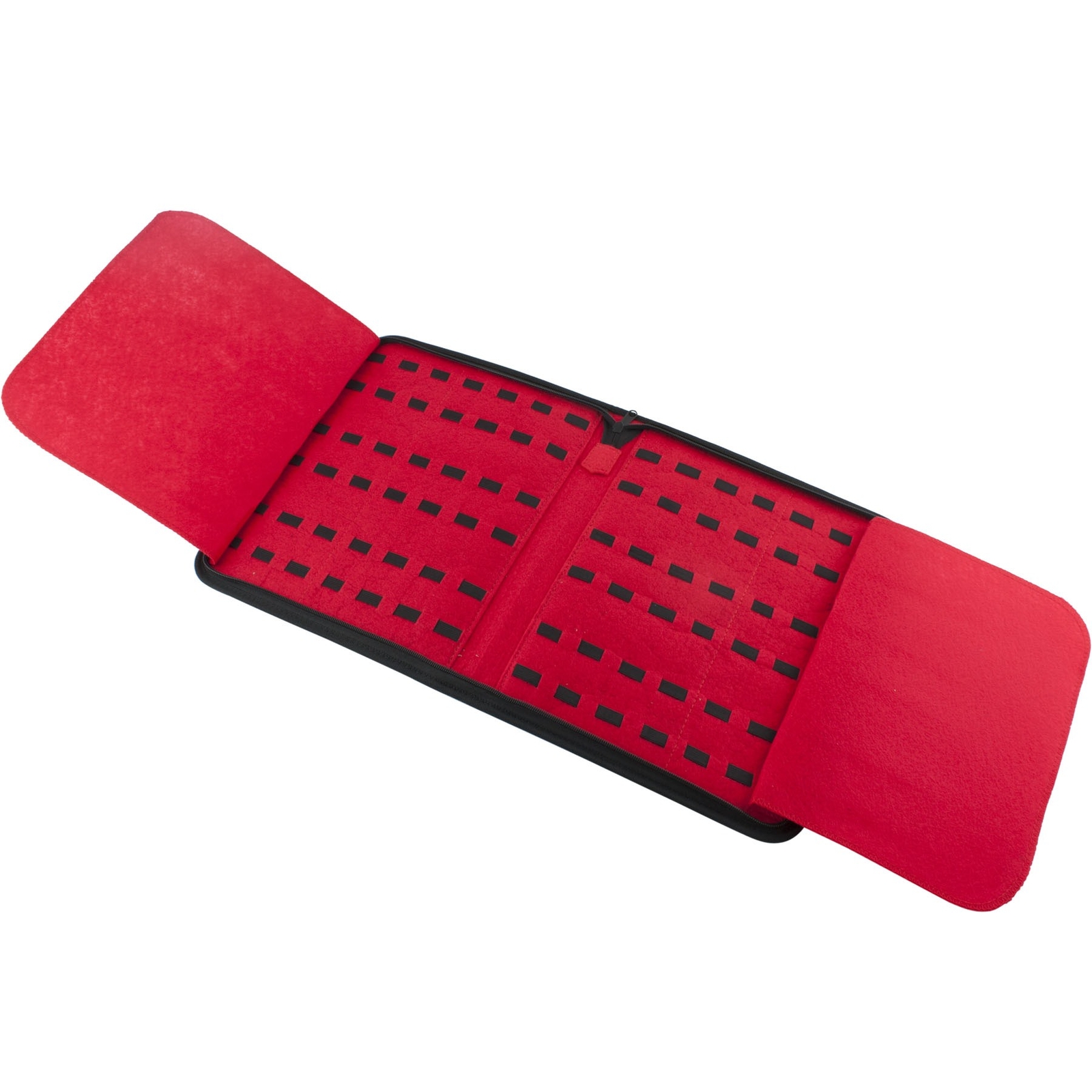 Knife Carrying Storage Zippered Case Pack Holds 42 Pocket Knives Red Felt Inter.