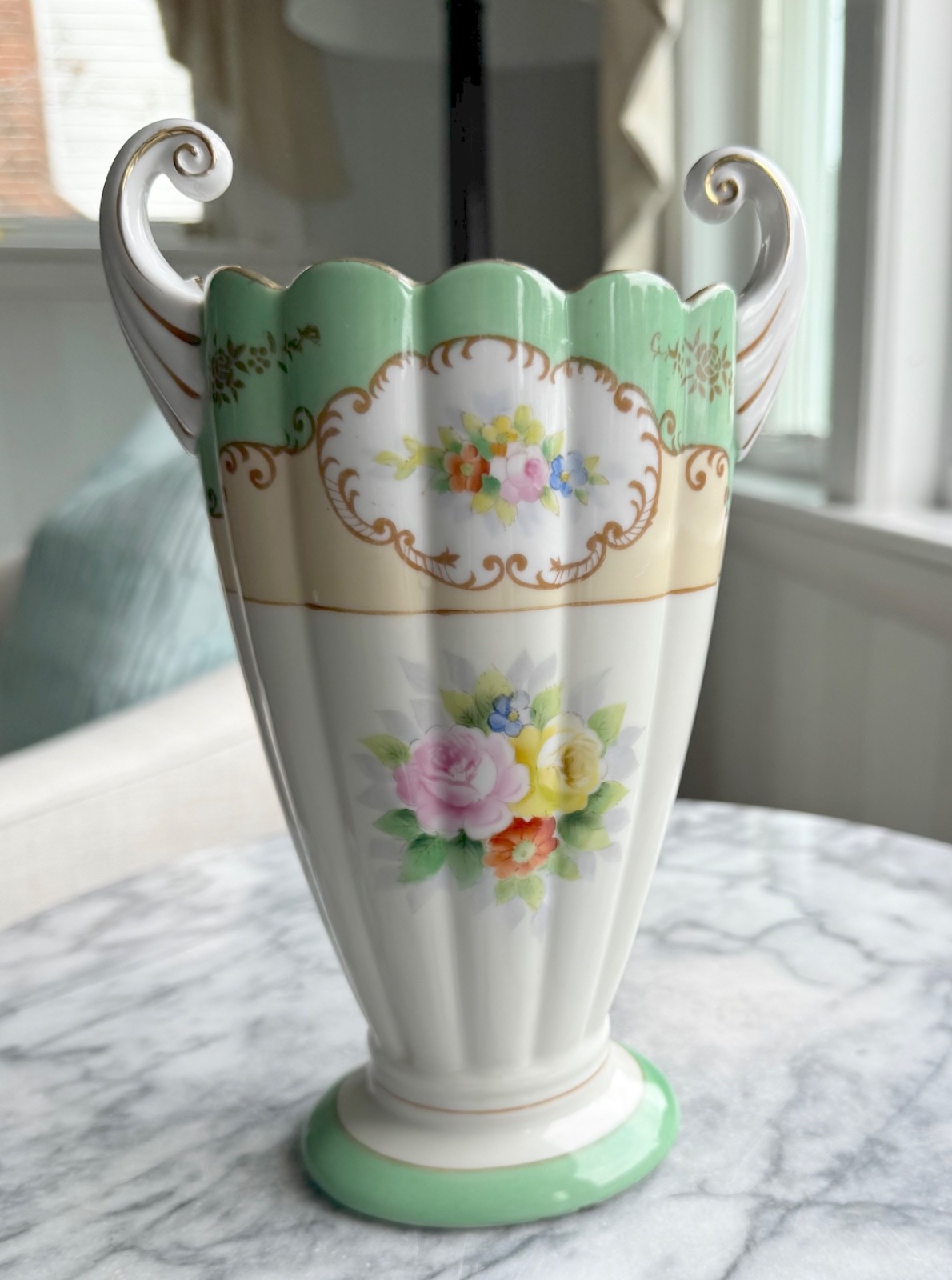 Early Noritake Two Handled Vase - Morimura Stamp