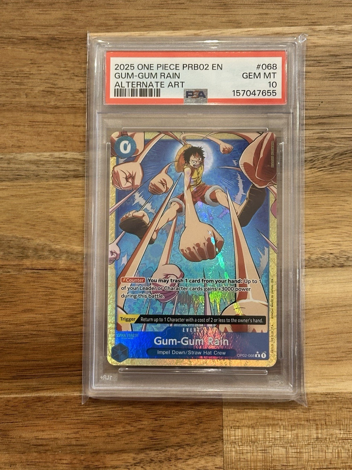 2025 ALTERNATE ART #068 GUM-GUM RAIN PSA 10 2025 ALTERNATE ART #068 GUM-GUM RAIN PSA 10