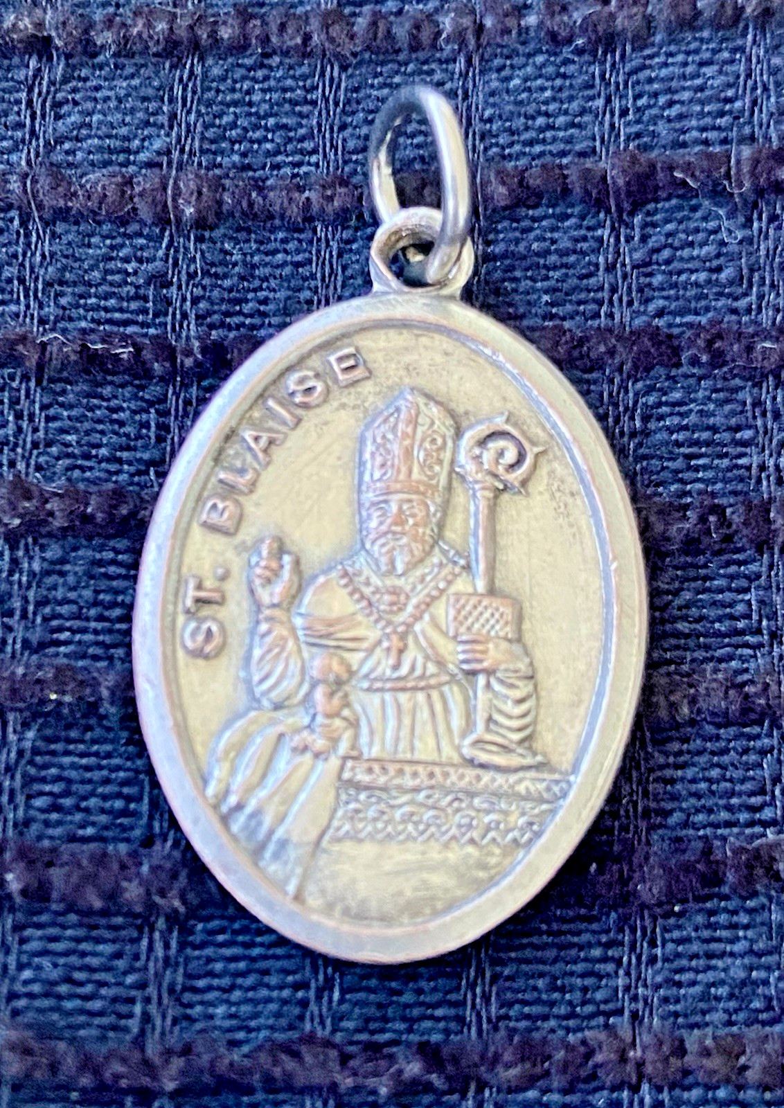 Vintage Saint Blaise Oval Silver Tone Medal / Pendant / Charm Marked Italy 1.25” Vintage Saint Blaise Oval Silver Tone Medal / Pendant / Charm Marked Italy 1.25”