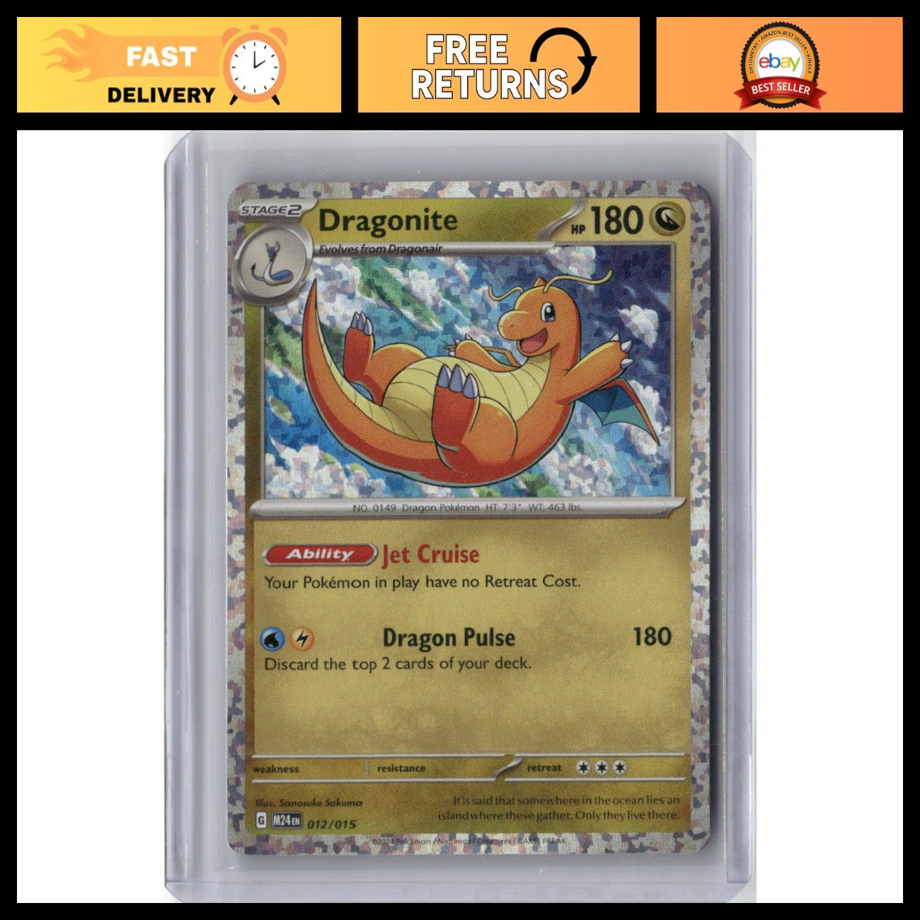 2025 PKM McDonald's Promos 2024 Dragonite 012/015 Promo Holo TCG Trading Card Ga 2025 PKM McDonald's Promos 2024 Dragonite 012/015 Promo Holo TCG Trading Card Ga
