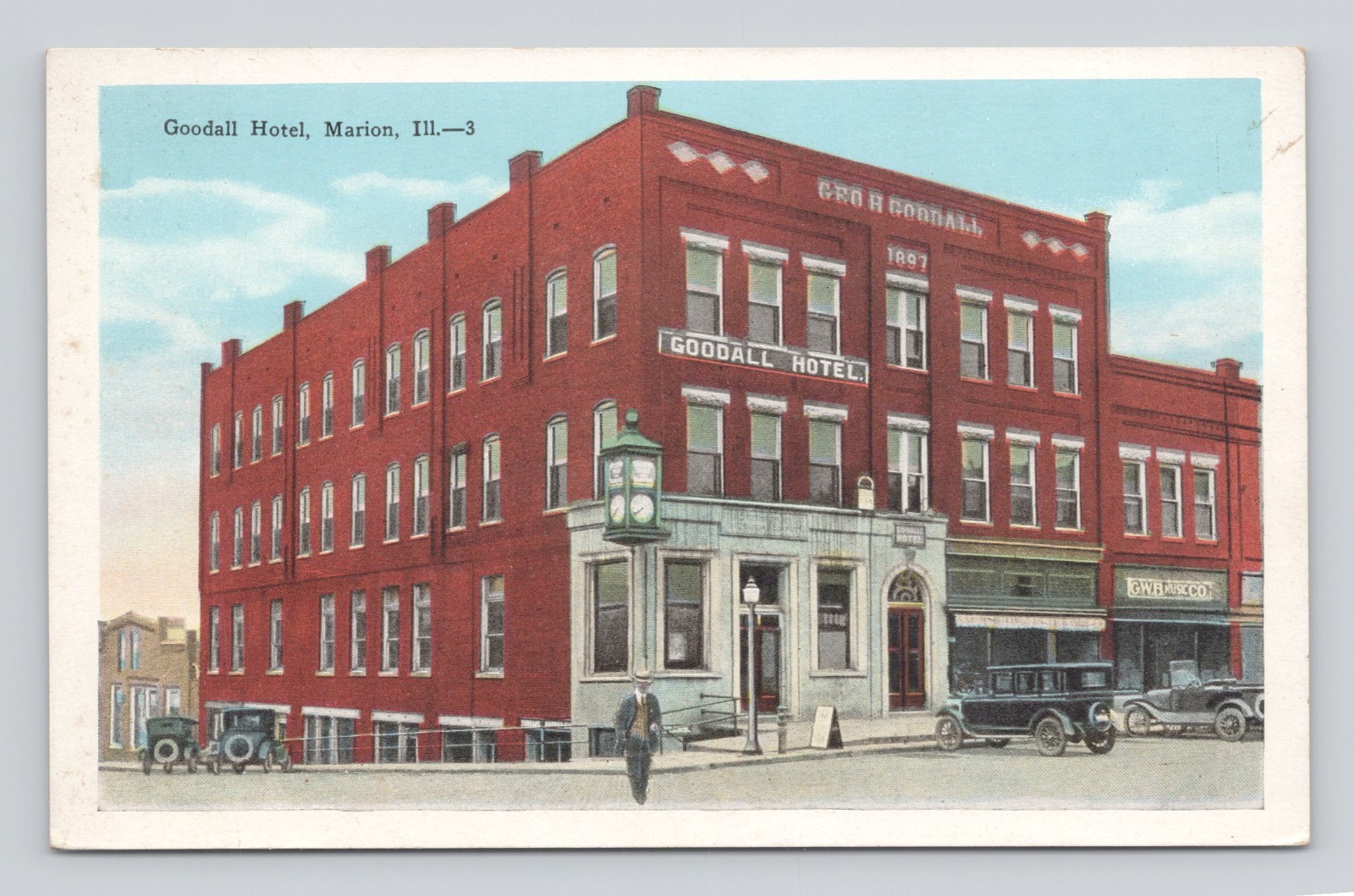 Postcard Goodall Hotel Marion IL Illinois ~ Unposted