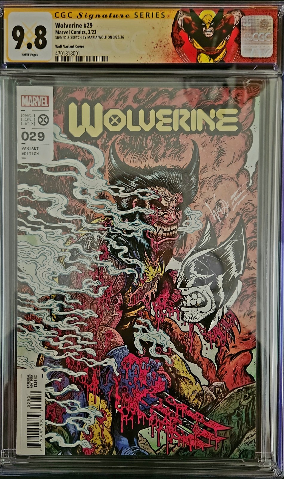 WOLVERINE #29 MARIA WOLF Signed & sketch VARIANT CGC 9.8 WOLVERINE #29 MARIA WOLF Signed & sketch VARIANT CGC 9.8