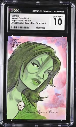 2024 Flair Marvel Gamora by Rob Broussard 1/1 Marvel Sketch Card CGC 10