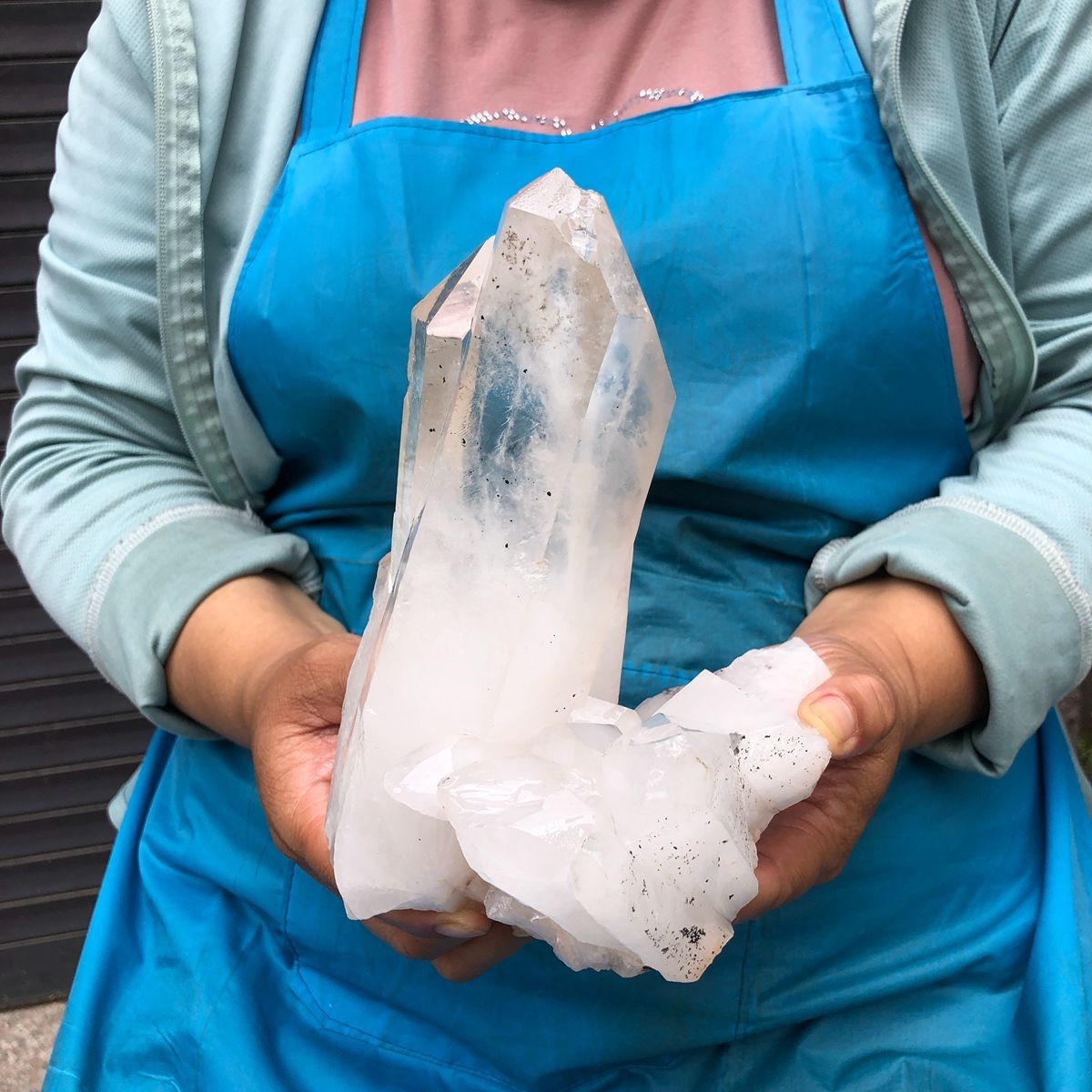 3.74LB Large Natural White Quartz Crystal Cluster Rough Specimen Healing Stone