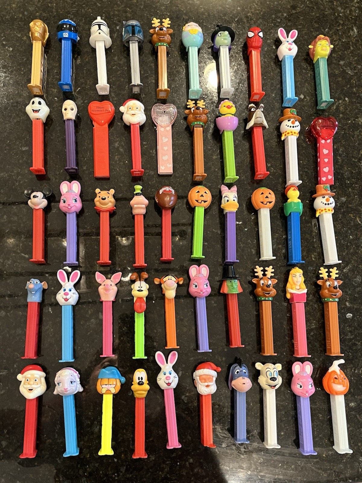 Huge Vintage Lot Of  50 Total Pez Dispensers LOOK