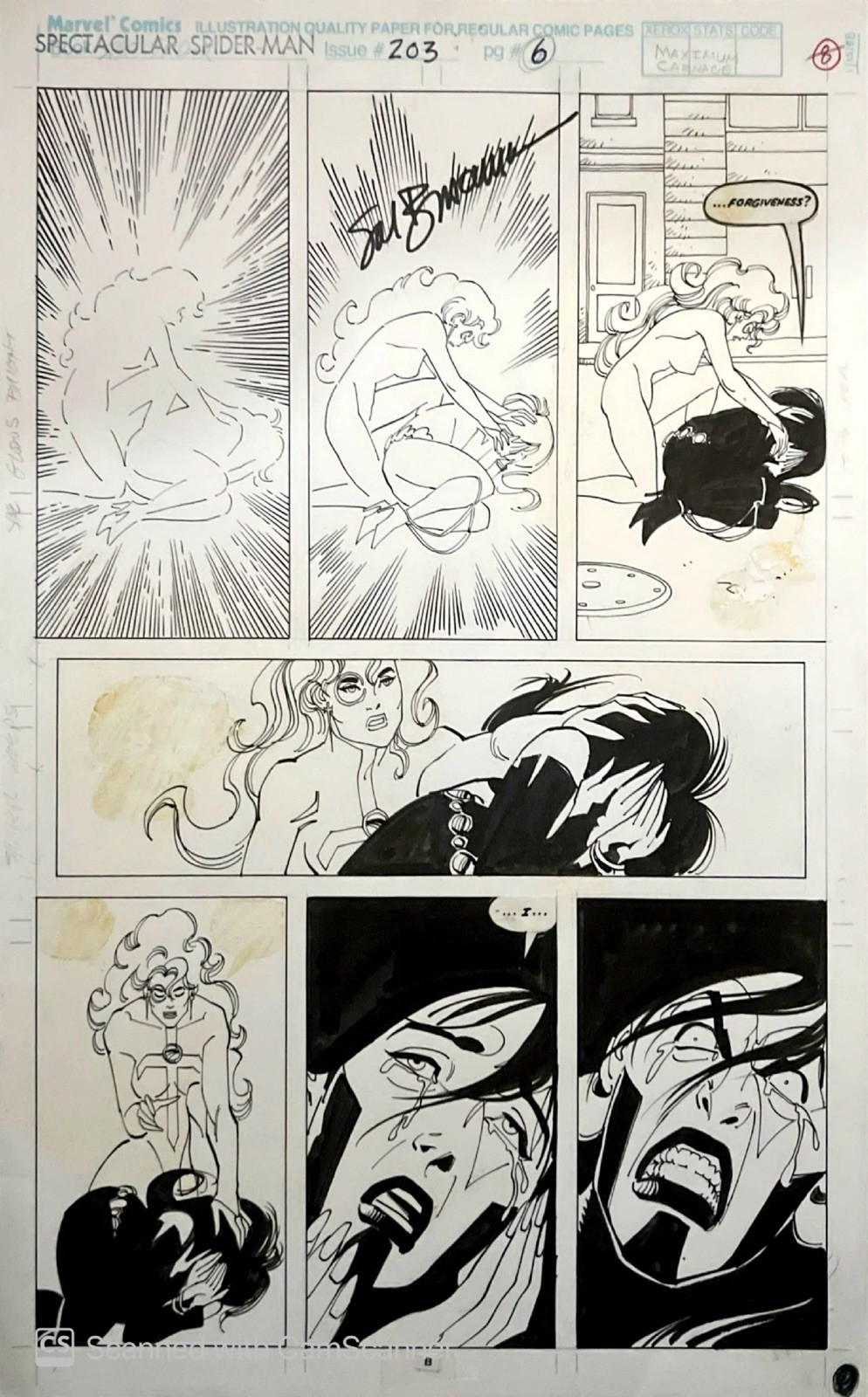 SPECTACULAR SPIDER-MAN #203 pg8  Original Art By SAL BUSCEMA Comic Page Signed