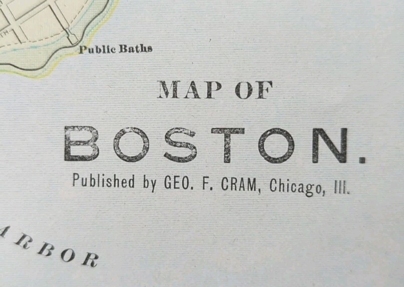 Vintage 1903 BOSTON MASSACHUSETTS Map 14