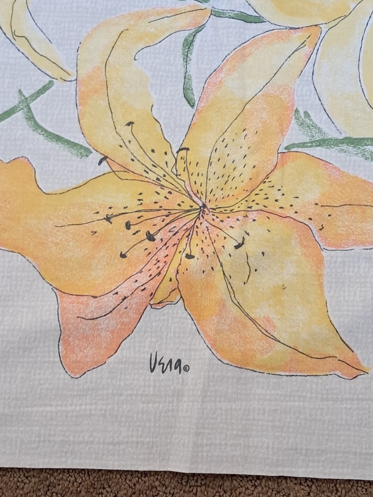 Vintage Floral Print Day Lily Vera Neumann 81x60\