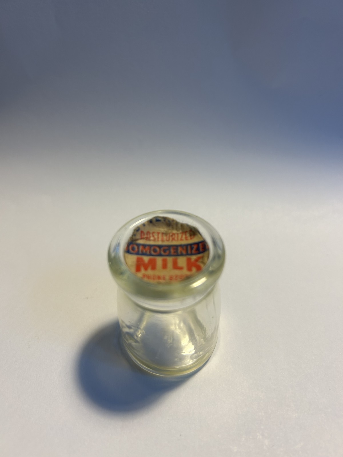 Small Glass Milk Bottle with Paper lid/cap. Coffee creamer